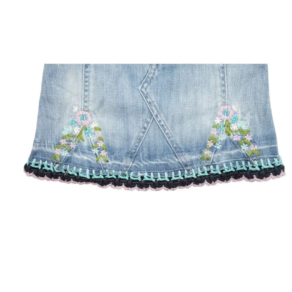 Baby GAP Embroidered Denim Skirt Toddler 3 Years
